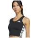 Adidas Γυναικεία αμάνικη μπλούζα Train-Essentials 3-Stripes Cropped Tank Top